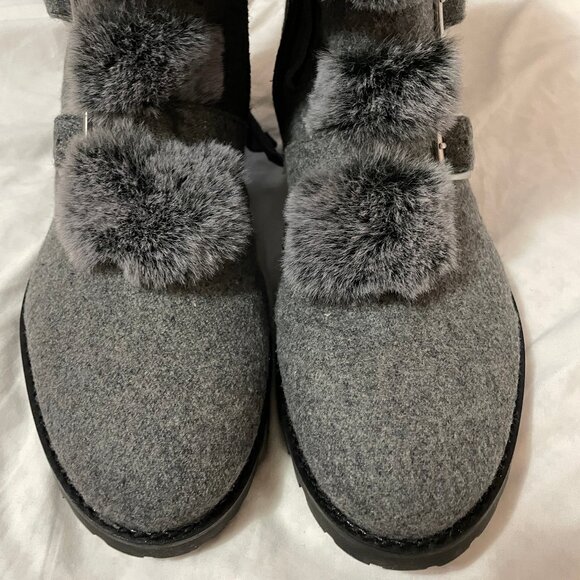 NIB Talbott's Grey Tish Cuff Faux Fur Ankle Boots Women's Sz 10 M MSRP $259.00 - Picture 6 of 16